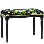 Банкетка из натурального бука черная с изображением птиц и цветов Blooming Birds2 варинант исполнения - 1 | Loft Concept в Ростове-на-Дону