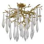 Люстра потолочная с прозрачными стеклянными подвесками в форме капель Droplet Chandelier варинант исполнения - 2 | Loft Concept в Ростове-на-Дону