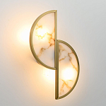 Бра с двумя полукруглыми плафонами из искусственного алебастра в бронзовой оправе Marbella варинант исполнения - 3 | Loft Concept в Ростове-на-Дону