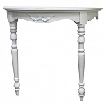 Консоль настенная полукруглая из массива бука с легкими потертостями White Provence варинант исполнения - 1 | Loft Concept в Ростове-на-Дону