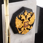 Настольный письменный набор из мрамора и змеевика с гербом России Marble Accessory варинант исполнения - 3 | Loft Concept в Ростове-на-Дону