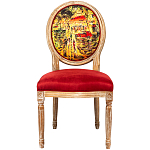 Стул из натурального бука красное с цветным принтом Impressionism in Color варинант исполнения - 1 | Loft Concept в Ростове-на-Дону