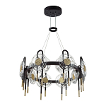 Люстра подвесная круглая черного цвета с круглыми прозрачными плафонами Virelia  варинант исполнения - 5 | Loft Concept в Ростове-на-Дону