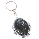 Зеркало брелок карманное двухстороннее из натурального камня Серафинит Stone Mirrors варинант исполнения - 1 | Loft Concept в Ростове-на-Дону