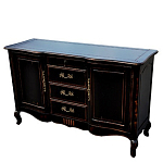 Буфет черного цвета с состаренным эффектом из массива березы с ящиками и дверцами Vintage варинант исполнения - 2 | Loft Concept в Ростове-на-Дону