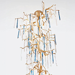 Люстра с голубыми и прозрачными подвесками в форме капель Blue Drop Chandelier варинант исполнения - 1 | Loft Concept в Ростове-на-Дону