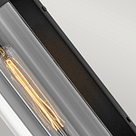 Настенный фонарь в индустриальном стиле с вытянутым цилиндрическим плафоном из прозрачного стекла и черным корпусом Hinkley варинант исполнения - 3 | Loft Concept в Ростове-на-Дону