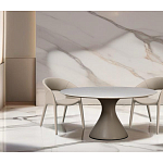 Стол обеденный круглый мраморный на бежевом основании Valedmir варинант исполнения - 5 | Loft Concept в Ростове-на-Дону