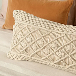 Чехол на подушку с макраме бежевого цвета Macrame варинант исполнения - 5 | Loft Concept в Ростове-на-Дону