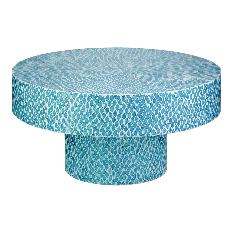 Стол Кофейный с инкрустацией Flower Blue Голубой Стол Кофейный с инкрустацией Flower Blue Голубой в Ростове-на-Дону | Loft Concept