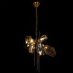 Люстра подвесная со стеклянными плафонами из дымчатого и золотистого с тремя вертикальными подвесками Gilded Mirage  варинант исполнения - 3 | Loft Concept в Ростове-на-Дону