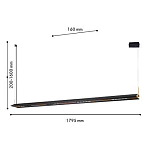 Подвесной светильник линейный вытянутой формы с черным матовым корпусом и золотистыми акцентами Line Pendant варинант исполнения - 2 | Loft Concept в Ростове-на-Дону