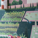 Обои ручная роспись Mahal Garden Original colourway on blue painted Xuan paper варинант исполнения - 4 | Loft Concept в Ростове-на-Дону