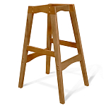 Барный стул со спинкой и подлокотниками на 4-х деревянных ножках Кремовый Велюр Ava Charm варинант исполнения - 5 | Loft Concept в Ростове-на-Дону