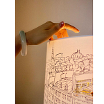 Настольная лампа с принтом на белом тканевом абажуре Roof Garden Lamp варинант исполнения - 1 | Loft Concept в Ростове-на-Дону