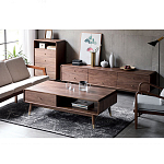 Кофейный стол из дерева с ящиком и нишей для хранения Coffee Walnut Table варинант исполнения - 2 | Loft Concept в Ростове-на-Дону