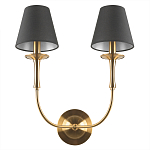 Бра с металлическим основанием бронзового цвета и 2-мя черными конусовидными абажурами Dignity варинант исполнения - 3 | Loft Concept в Ростове-на-Дону