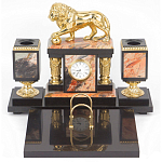 Настольный письменный набор из яшмы и долерита с декором виде льва Manager Organizer варинант исполнения - 1 | Loft Concept в Ростове-на-Дону