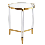 Золотой приставной столик с круглой стеклянной столешницей Weightless Table варинант исполнения - 3 | Loft Concept в Ростове-на-Дону