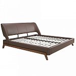 Кровать двуспальная с изголовьем из экокожи шоколадно-коричневого цвета Modern Look варинант исполнения - 2 | Loft Concept в Ростове-на-Дону