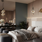 Подвесной светильник с черным основанием и золотистым декором Bruno варинант исполнения - 5 | Loft Concept в Ростове-на-Дону