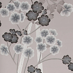 Обои ручная роспись Anemones in Light Dusk colourway on Lilac Hint slub silk варинант исполнения - 1 | Loft Concept в Ростове-на-Дону