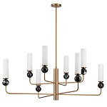 Люстра на штанге с 8-ю цилиндрическими матовыми плафонами и шарами из камня Orb Essence варинант исполнения - 4 | Loft Concept в Ростове-на-Дону