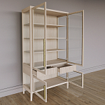 Витрина Primo со стеклянными фасадами и буфетом шпон Светлый дуб варинант исполнения - 4 | Loft Concept в Ростове-на-Дону