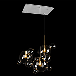 Люстра подвесная 3 лампы с прозрачными стеклянными шарами и золотыми деталями Giopato & Coombes варинант исполнения - 4 | Loft Concept в Ростове-на-Дону