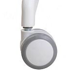 Стул с мягкой синей обивкой из велюра и подъемно-поворотным механизмом на белых колесиках Harper Blue and White варинант исполнения - 7 | Loft Concept в Ростове-на-Дону