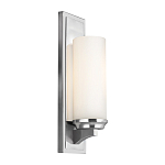 Бра для ванных комнат с белым цилиндрическим плафоном на прямоугольном основании цвета хром Feiss варинант исполнения - 1 | Loft Concept в Ростове-на-Дону