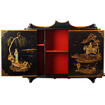 Винтажная полка в Китайском стиле c ручной росписью Chinese Shelf Black варинант исполнения - 2 | Loft Concept в Ростове-на-Дону
