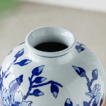 Ваза с бело-синей росписью и изображением цветов Blue & White Ornament варинант исполнения - 3 | Loft Concept в Ростове-на-Дону
