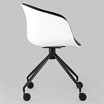 Офисное кресло из пластика с мягким сиденьем Eggshell Black варинант исполнения - 3 | Loft Concept в Ростове-на-Дону