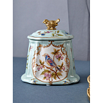 Шкатулка голубого цвета с рисунком и состаренным эффектом Eden Garden варинант исполнения - 4 | Loft Concept в Ростове-на-Дону