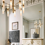 Люстра золотая с 16-ю тонкими цилиндрическими плафонами Shoulders варинант исполнения - 2 | Loft Concept в Ростове-на-Дону