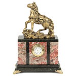 Часы настольные из натурального камня с декором в виде коня Horse Stone Clock варинант исполнения - 3 | Loft Concept в Ростове-на-Дону