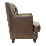 Кресло кожаное c мягкими подлокотниками на 4-х деревянных ножках из массива березы Joseph Armchair brown варинант исполнения - 1 | Loft Concept в Ростове-на-Дону