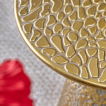 Журнальный столик с конусообразной основой и текстурной поверхностью золотого цвет Ethnic Metal варинант исполнения - 2 | Loft Concept в Ростове-на-Дону