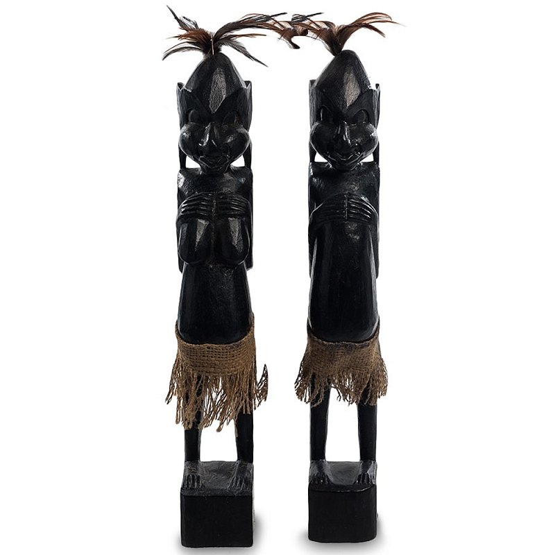   2-   Asmat Wooden Statuettes Black    -- | Loft Concept 