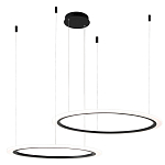 Люстра подвесная светодиодая с двумя черными кольцами Ring Horizontal варинант исполнения - 2 | Loft Concept в Ростове-на-Дону