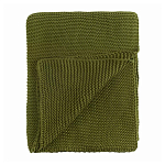 Плед из хлопка жемчужной вязки оливкового цвета Waffle Comfort варинант исполнения - 1 | Loft Concept в Ростове-на-Дону