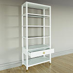 Стеллаж Elsa Dreams White со стеклянными полками и ящиком варинант исполнения - 3 | Loft Concept в Ростове-на-Дону