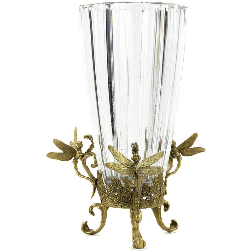  Transparent Goblet & Bronze Dragonflies  (Transparent)   -- | Loft Concept 