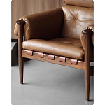 Кресло с деревянным каркасом и обивкой из натуральной кожи Medieval Furniture варинант исполнения - 4 | Loft Concept в Ростове-на-Дону