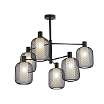 Люстра потолочная с абажурами из металлической сетки Loft Grid Pendant Gold варинант исполнения - 4 | Loft Concept в Ростове-на-Дону