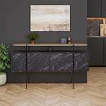 Комод с цветом фасада черный мрамор с деревянной столешницей на металлических ножках HANLEY CONSOLE HITIT BENDIR варинант исполнения - 1 | Loft Concept в Ростове-на-Дону