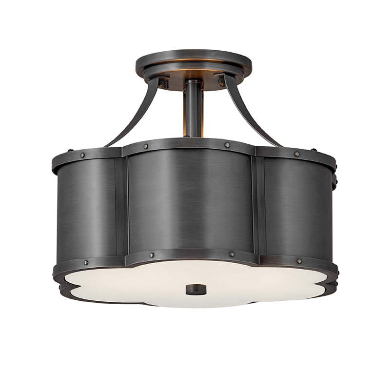 Потолочный светильник с декоративными заклепками Hinkley  Латунь Белый Черный Никель в Ростове-на-Дону | Loft Concept 