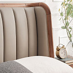 Кровать двуспальная с мягким изголовьем Moon Walnut Bed варинант исполнения - 6 | Loft Concept в Ростове-на-Дону