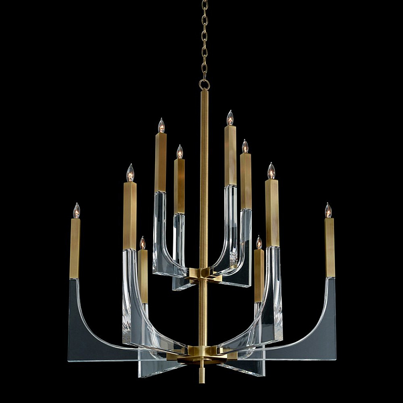  John-Richard Acrylic and Brass Ten-Light Chandelier     -- | Loft Concept 